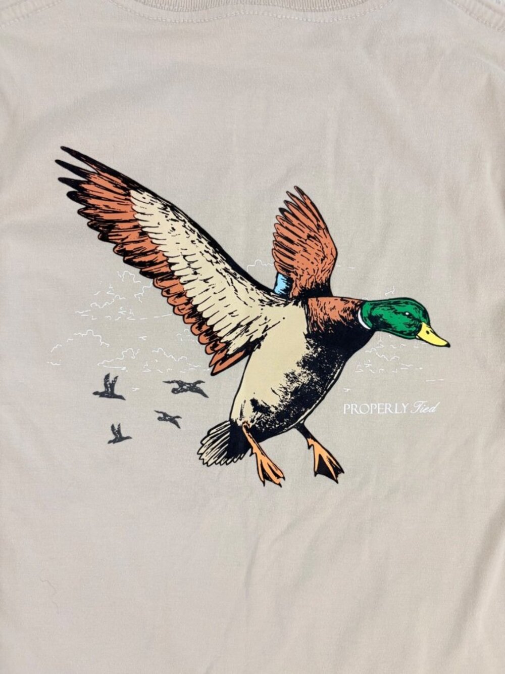Properly Tied Boys M 10 12 Duck Long Sleeve Graphic Pocket T-Shirt